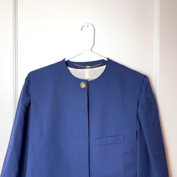 Vintage ESCADA 100% WOOL BLUE BLAZER , Sailor vibe - Picture 1 of 9